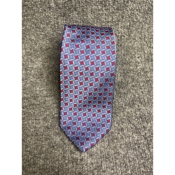 Brooks Brothers Irregular Silk Necktie. Blue Red Men's Tie - Picture 1 of 5